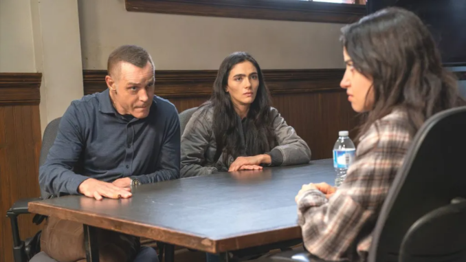 Jason Beghe Arienne Mandi and Selin Cuhadaroglu in Chicago PD season 13 episode