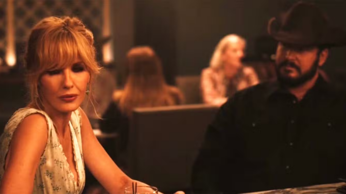 Beth and rip at the bar in yellowstone season