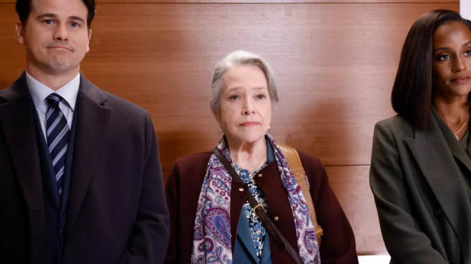 Jason ritter as julian kathy bates as madeline and skye marshall as olympia in matlock season